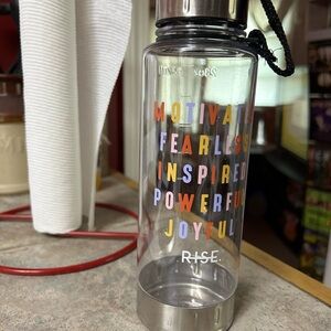Rachel Hollis - Rise plastic water bottle with screw top.